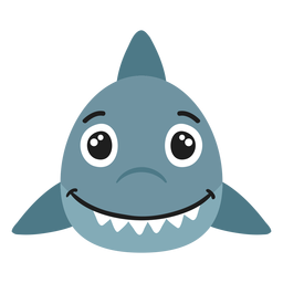 Bozal de tiburón pegatina plana alegre Diseño PNG
