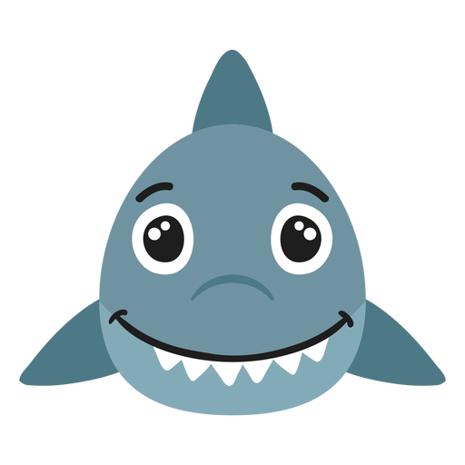 Shark muzzle joyful flat sticker PNG Design