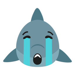 Pegatina plana bozal tiburón triste Diseño PNG