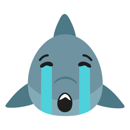 Autocolante de tubarão com focinho triste Desenho PNG