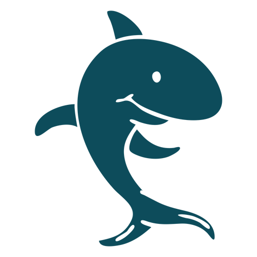 Tubarão correndo silhueta detalhada Desenho PNG