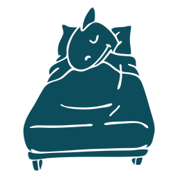 Haifischschlafbett detaillierte Silhouette PNG-Design