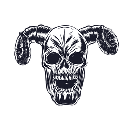 Ilustração do chifre do crânio Desenho PNG