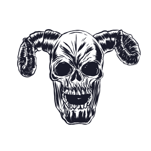 Skull horn illustration PNG Design