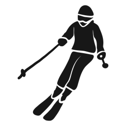 Silhueta detalhada de esqui com roupa esportiva Desenho PNG