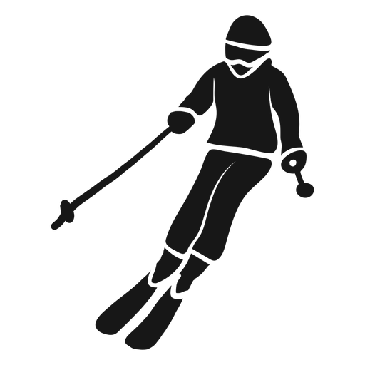 Sportsman outfit ski detailed silhouette PNG Design