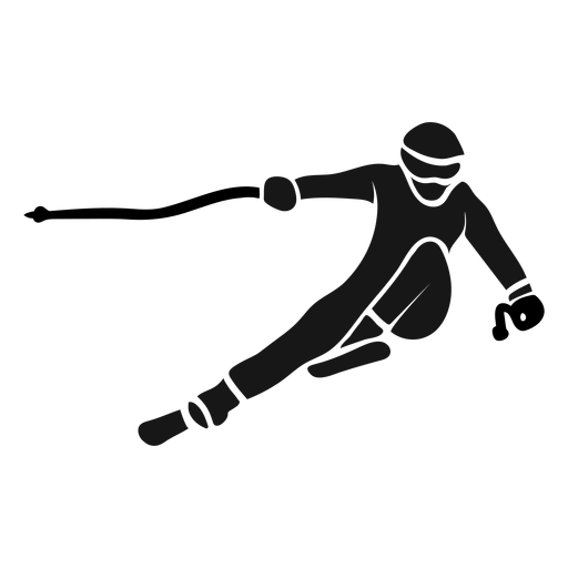 Sportsman ski outfit detailed silhouette PNG Design