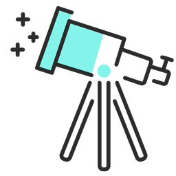 Flacher Hub des Teleskops PNG-Design