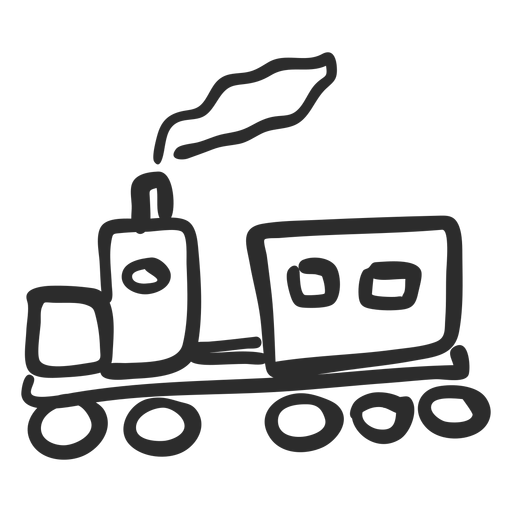 Doodle de tren Diseño PNG