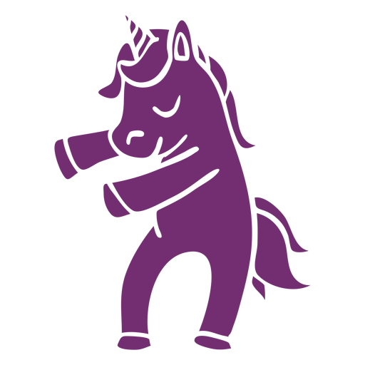 Baile de unicornio bailando silueta detallada Diseño PNG