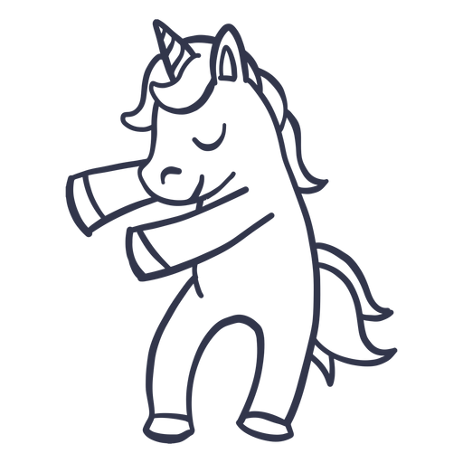 Unicorn dancing dance stroke PNG Design