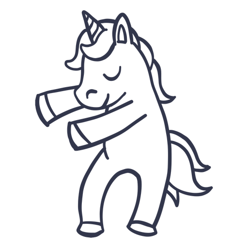 Unicornio bailando trazo de baile Diseño PNG