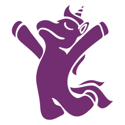 Unicorn jumping happy detailed silhouette Transparent PNG