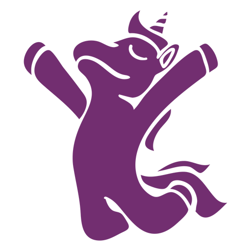 Einhorn springt glückliche detaillierte Silhouette PNG-Design