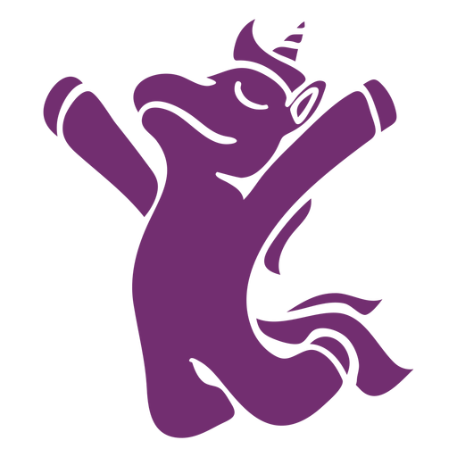 Unicornio saltando feliz silueta detallada Diseño PNG