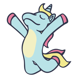 Unicorn jumping happy stroke flat PNG Design Transparent PNG