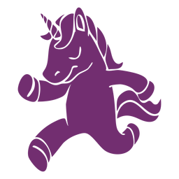 Unicorn running detailed silhouette PNG Design