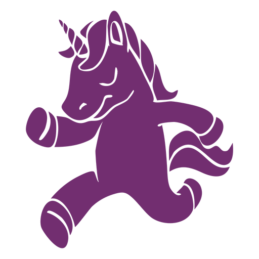 Einhorn läuft detaillierte Silhouette PNG-Design