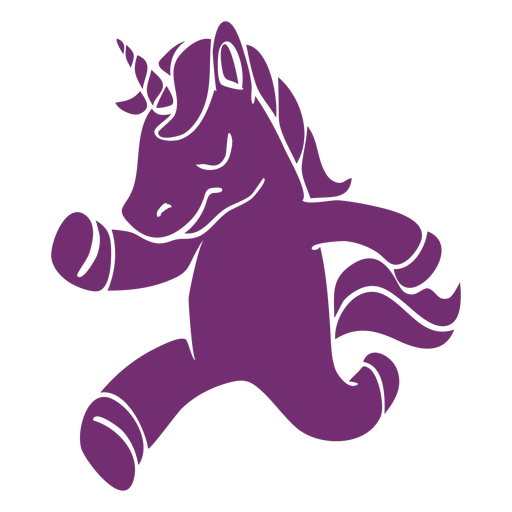 Unicornio corriendo silueta detallada Diseño PNG