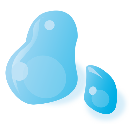 Water drop flat sticker PNG Design