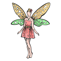 Wing fairy flat magic PNG Design
