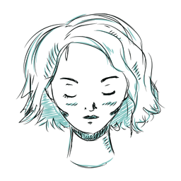 Línea de ilustración de cabello de cara de mujer Diseño PNG