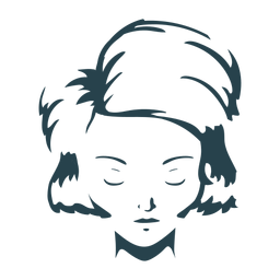 Mujer cara cabello corto silueta detallada Diseño PNG