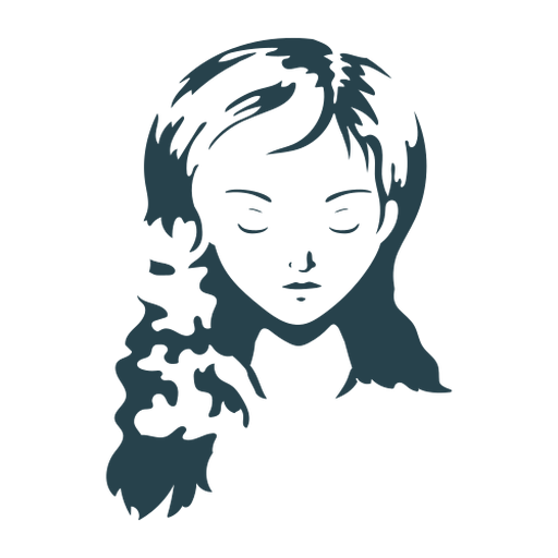 Woman face hair silhouette detailed PNG Design