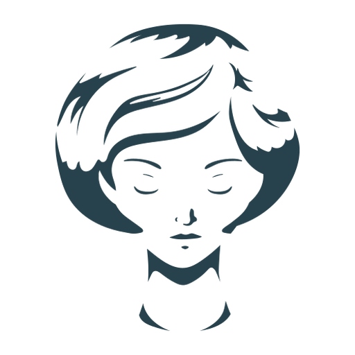 Woman hair bob cut face detailed silhouette PNG Design