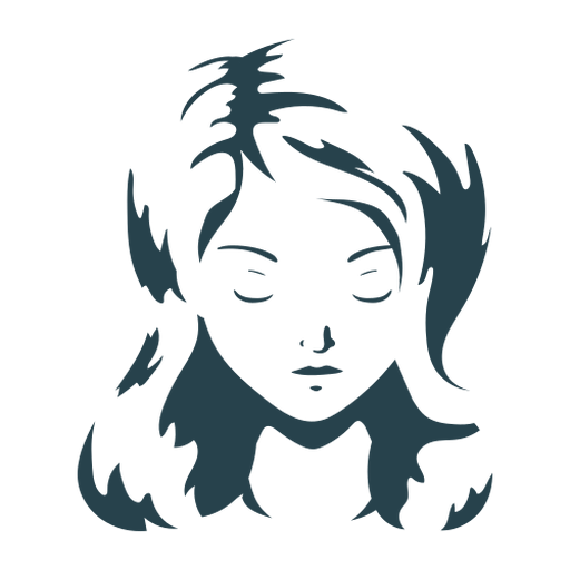 Detaillierte Silhouette des Frauenhaargesichtsfransen PNG-Design