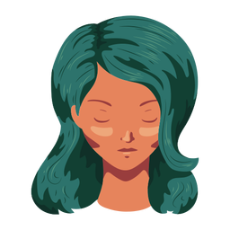 Woman hair face fringe flat PNG Design