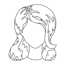 Curso de franja de rosto de cabelo de mulher Desenho PNG