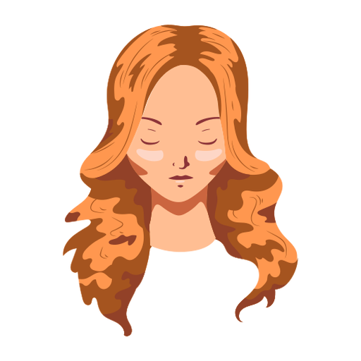 Woman hair long face flat PNG Design