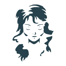 Silhueta de rosto comprido de cabelo de mulher detalhada Desenho PNG