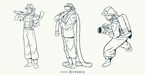 Fireman Stroke Zeichensatz