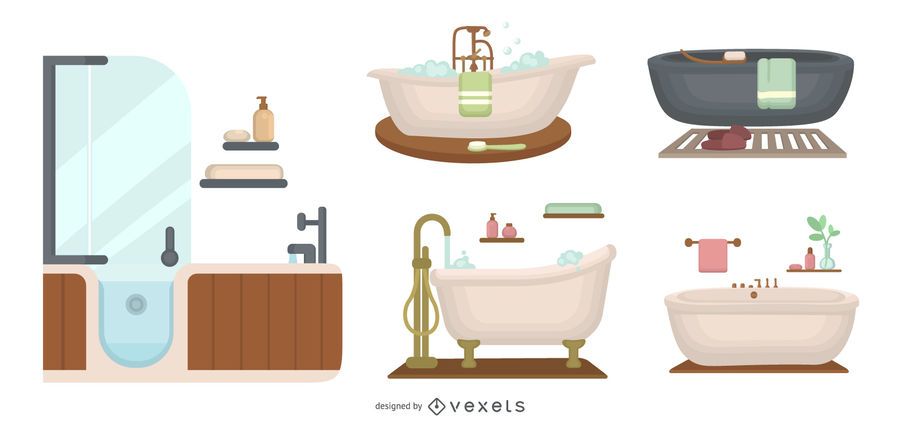Bathtub flat set Bathtub flat set