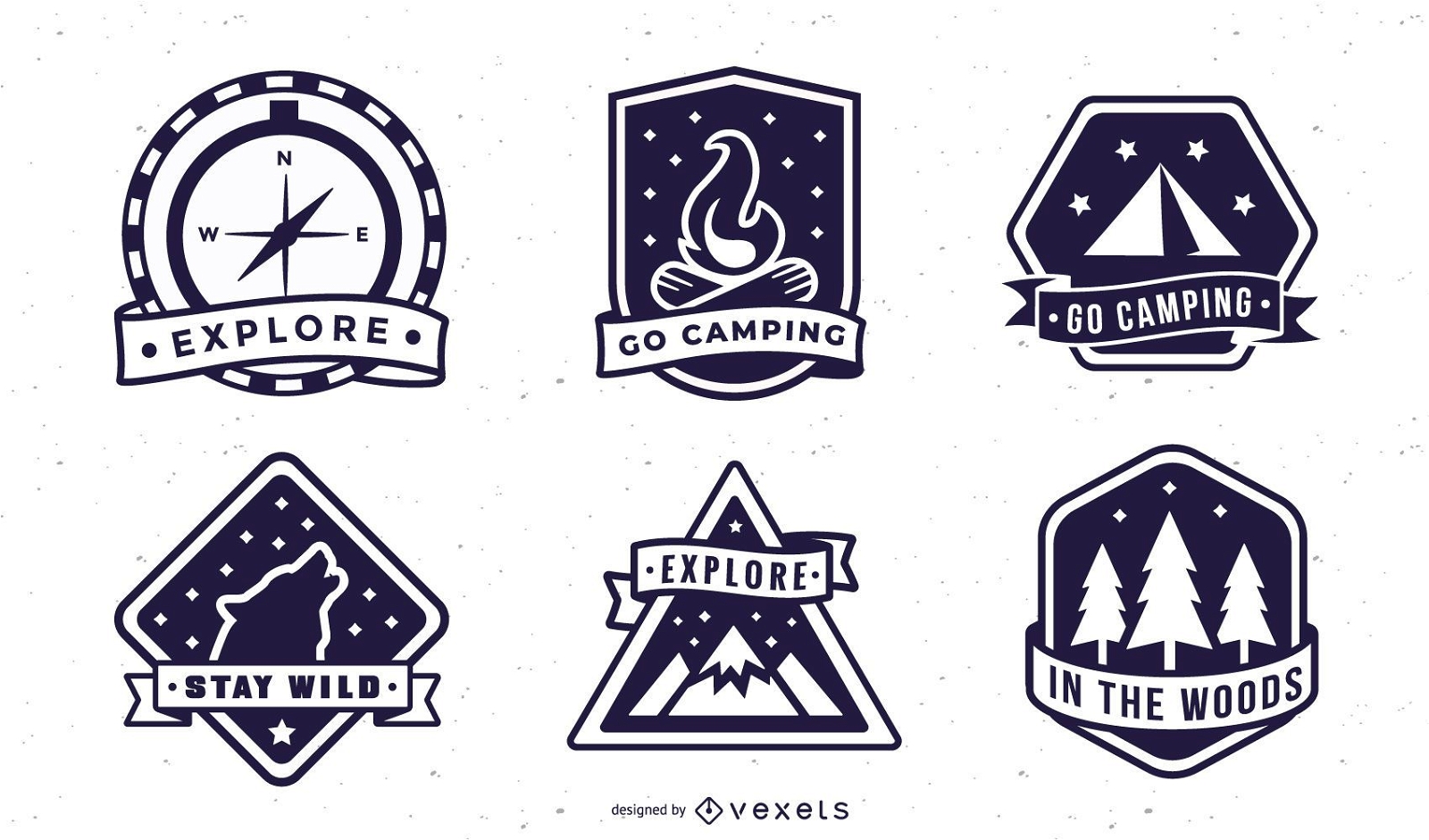 Camping badges pack