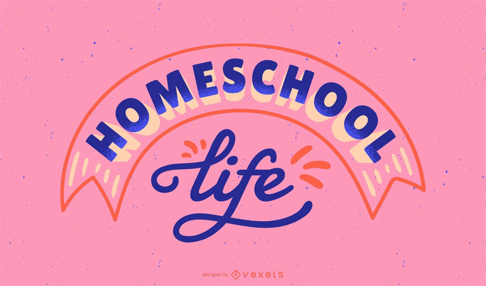 Homeschool Leben Schriftzug Design