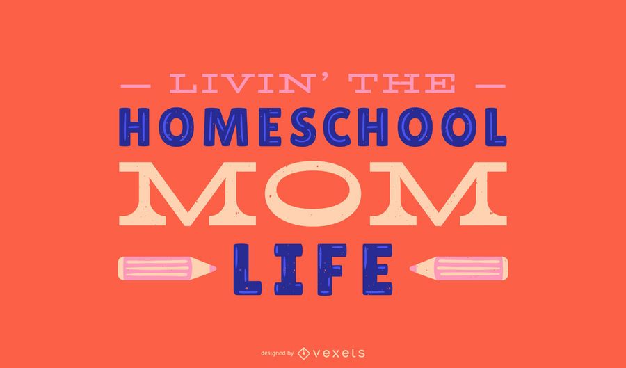 Homeschool Mom Life Lettering Design Vector Homeschool Mom Life Lettering Design