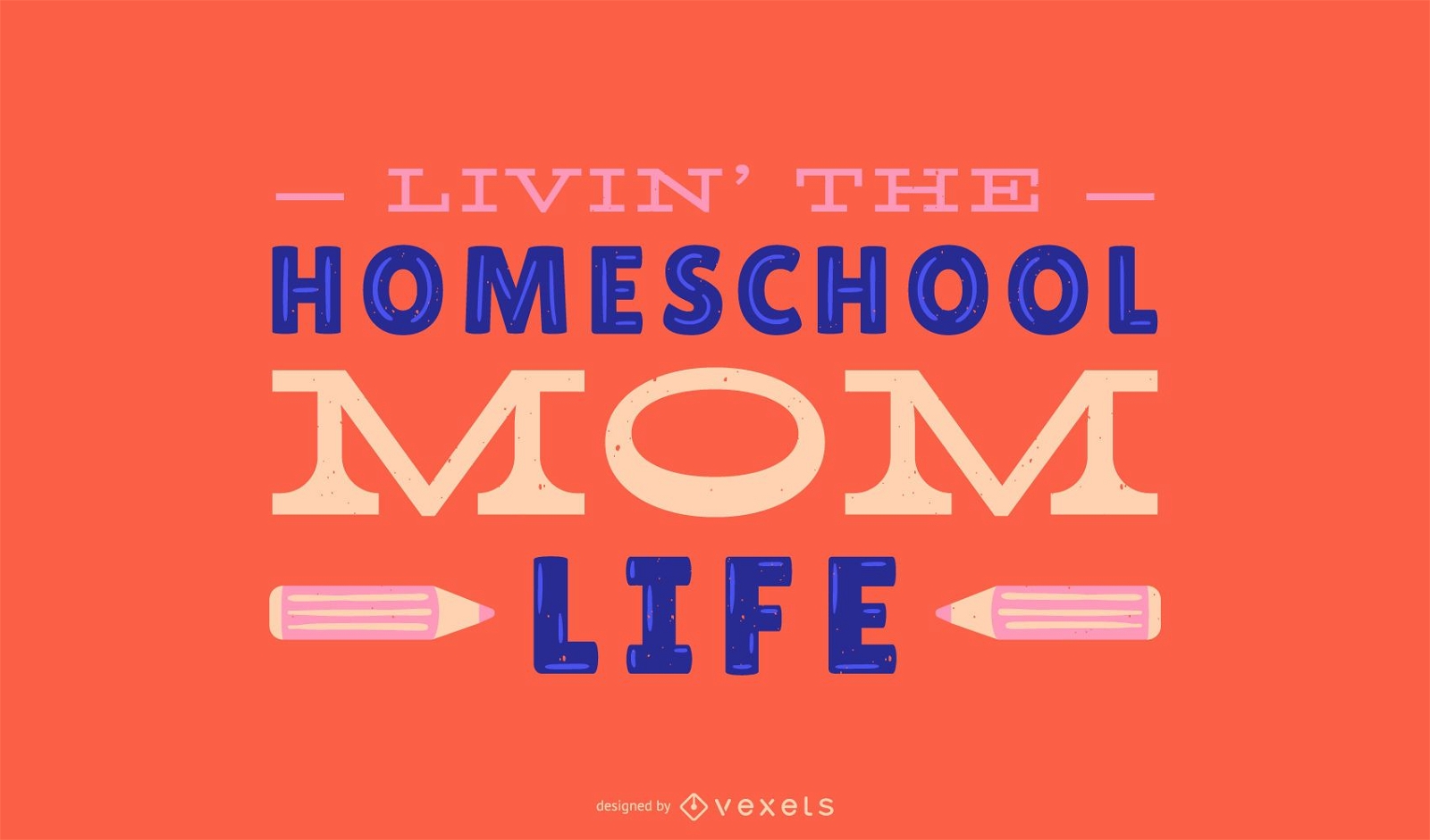 Homeschool Mutter Leben Schriftzug Design