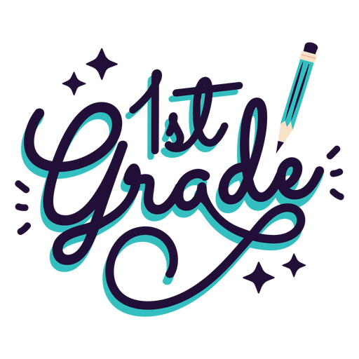 1st grade badge sticker PNG Design