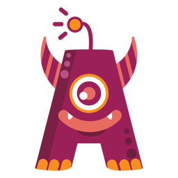 Monstro de uma letra plana Desenho PNG