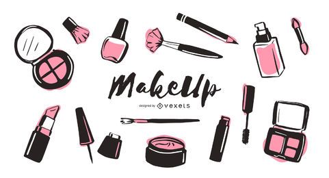 Makeup elements illustration pack Makeup elements illustration pack
