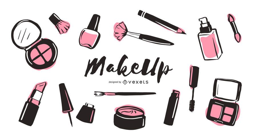 Makeup elements illustration pack Makeup elements illustration pack