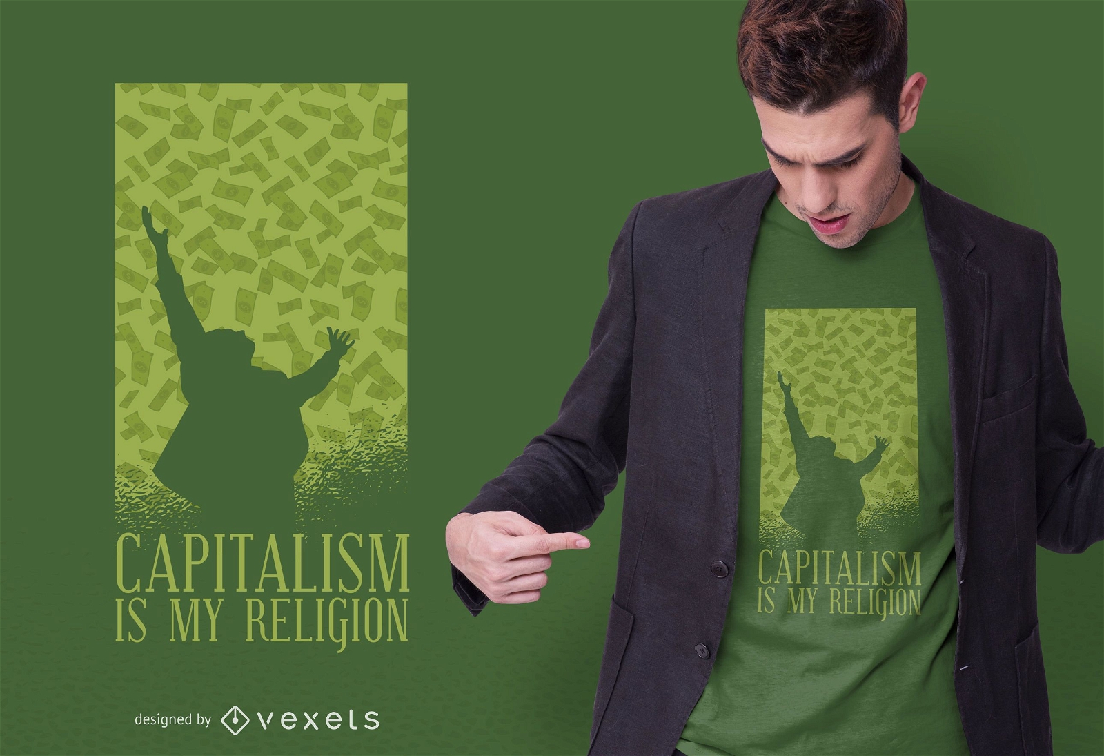 Design de camisetas do capitalismo