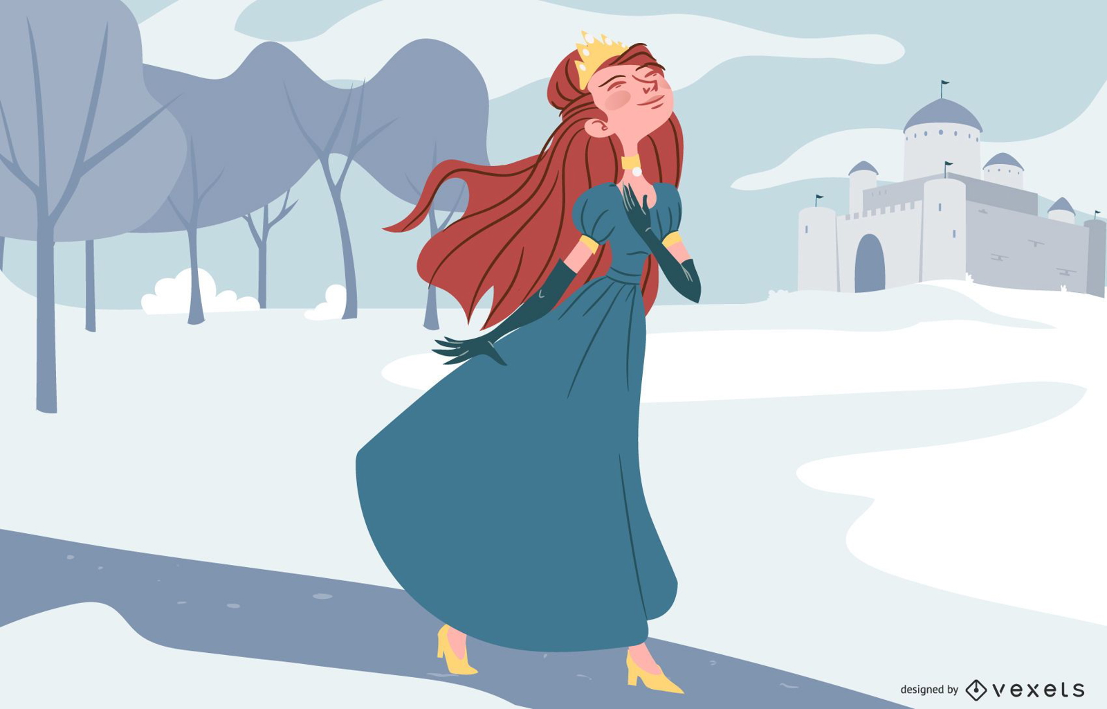 Princesa no inverno ilustração de personagem
