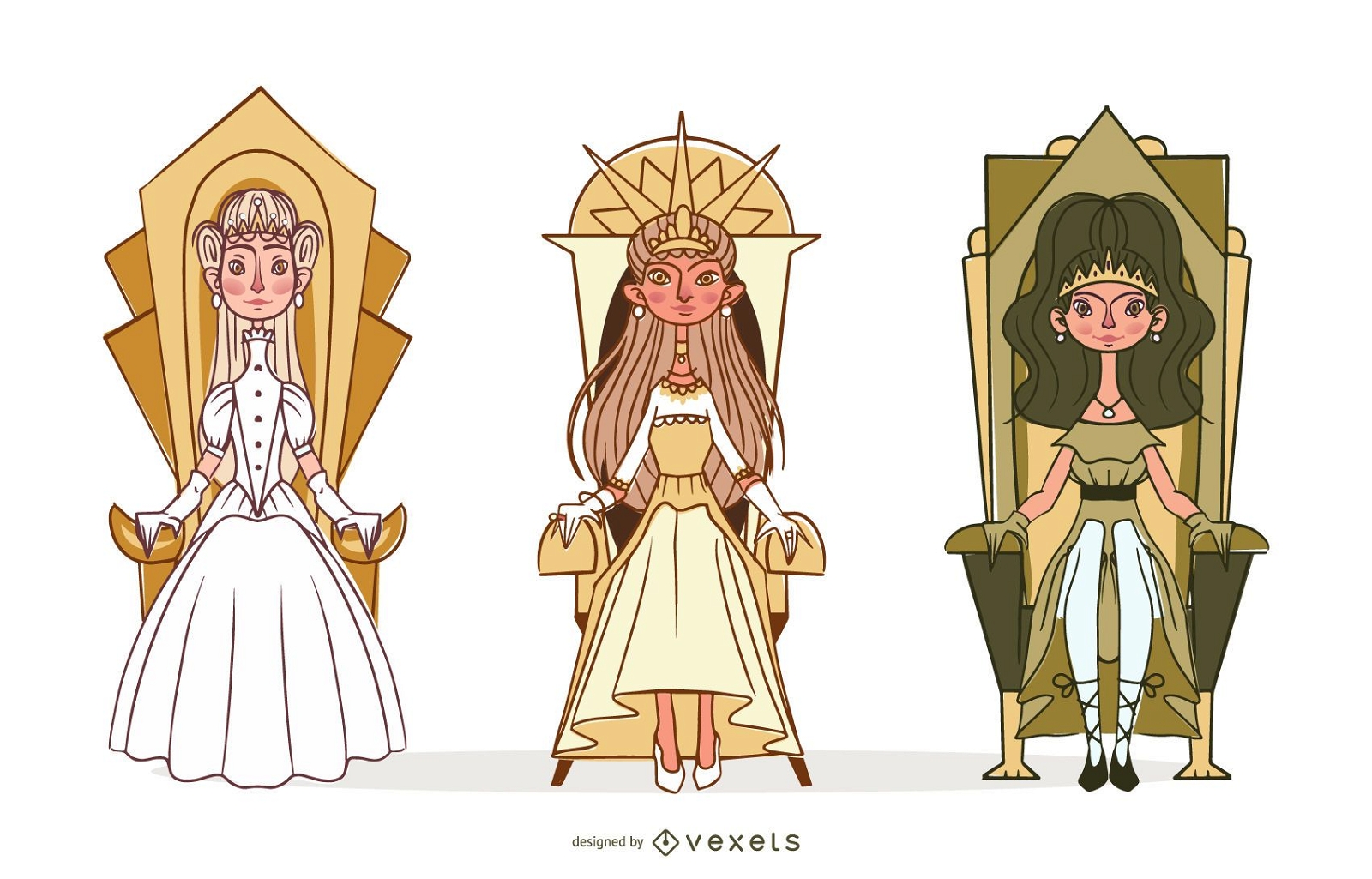 Conjunto de ilustración de princesa
