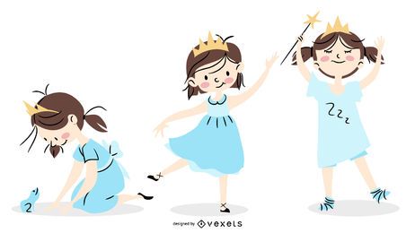 Princess cute character set Princess cute character set