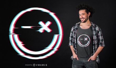 Design de t-shirt de falha de sorriso Design de t-shirt de falha de sorriso