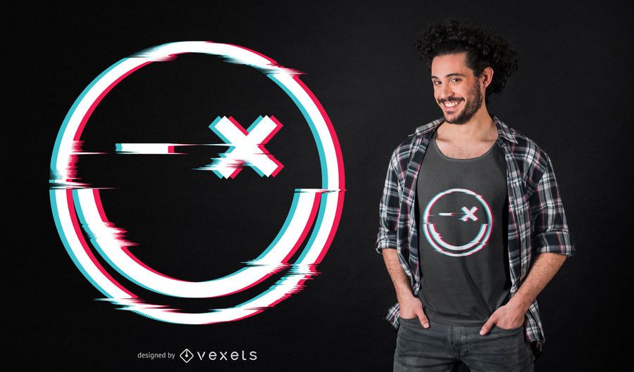 Smile glitch design de camiseta Smile glitch design de camiseta